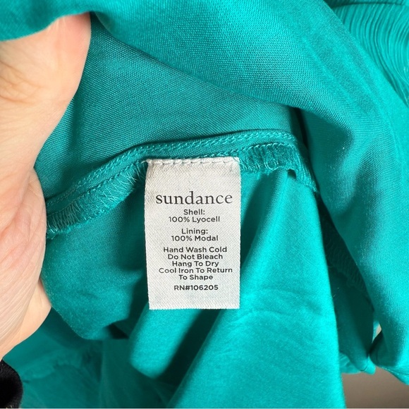 Sundance Gauze Layered BOHO Flowy Tiered Peasant Midi Dress Teal Size XXL 2XL - Picture 5 of 6